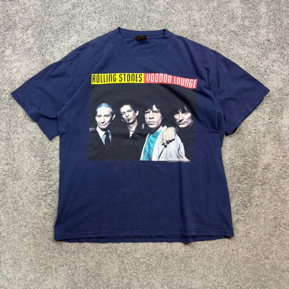 Vintage Rolling Stones Voodoo Lounge 1994 Tour Shirt Navy XL Brockum Rock Tee